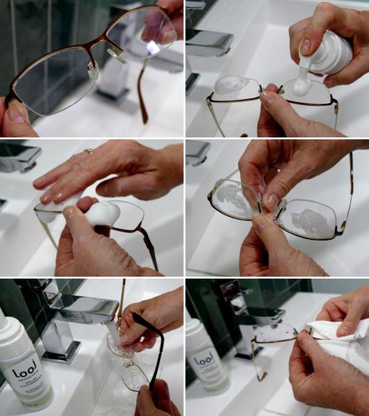 Beispiel wie man eine Brille gründlich reinigt
